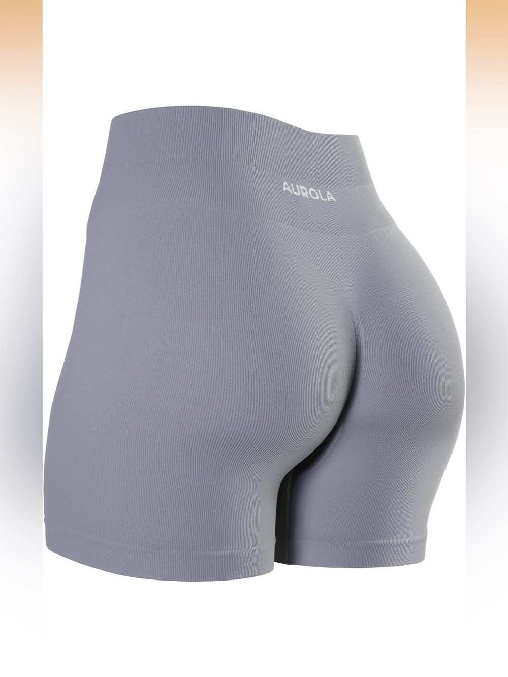 Aurola High-Waist Seamless Bike Shorts — Fog Gray